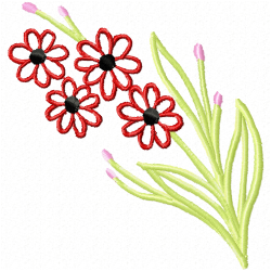 Flowers And Tree Embroidery Design 6